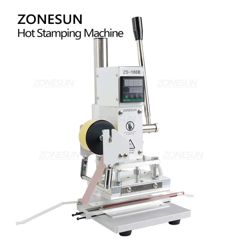 ZONESUN ZS-100B Pencils Hot Foil Stamping Machine Manual Bronzing Machine For Pvc Card Leather Paper Stamping Machine