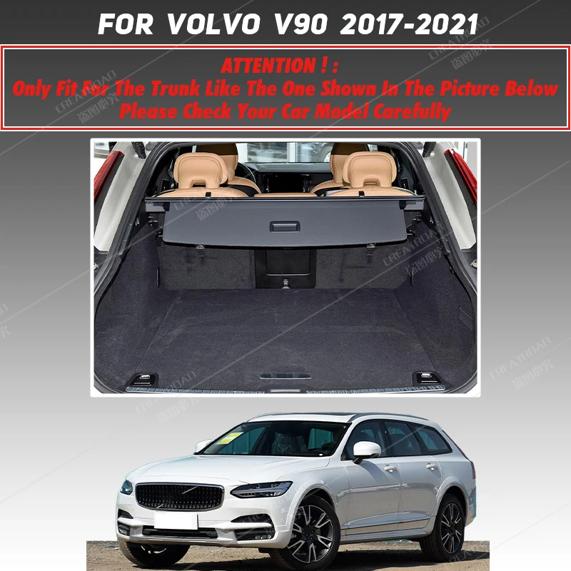 Car trunk mat for Volvo V90 Station wagon 2017 2018 2019 2020 2021 cargo liner carpet interior accessories cover