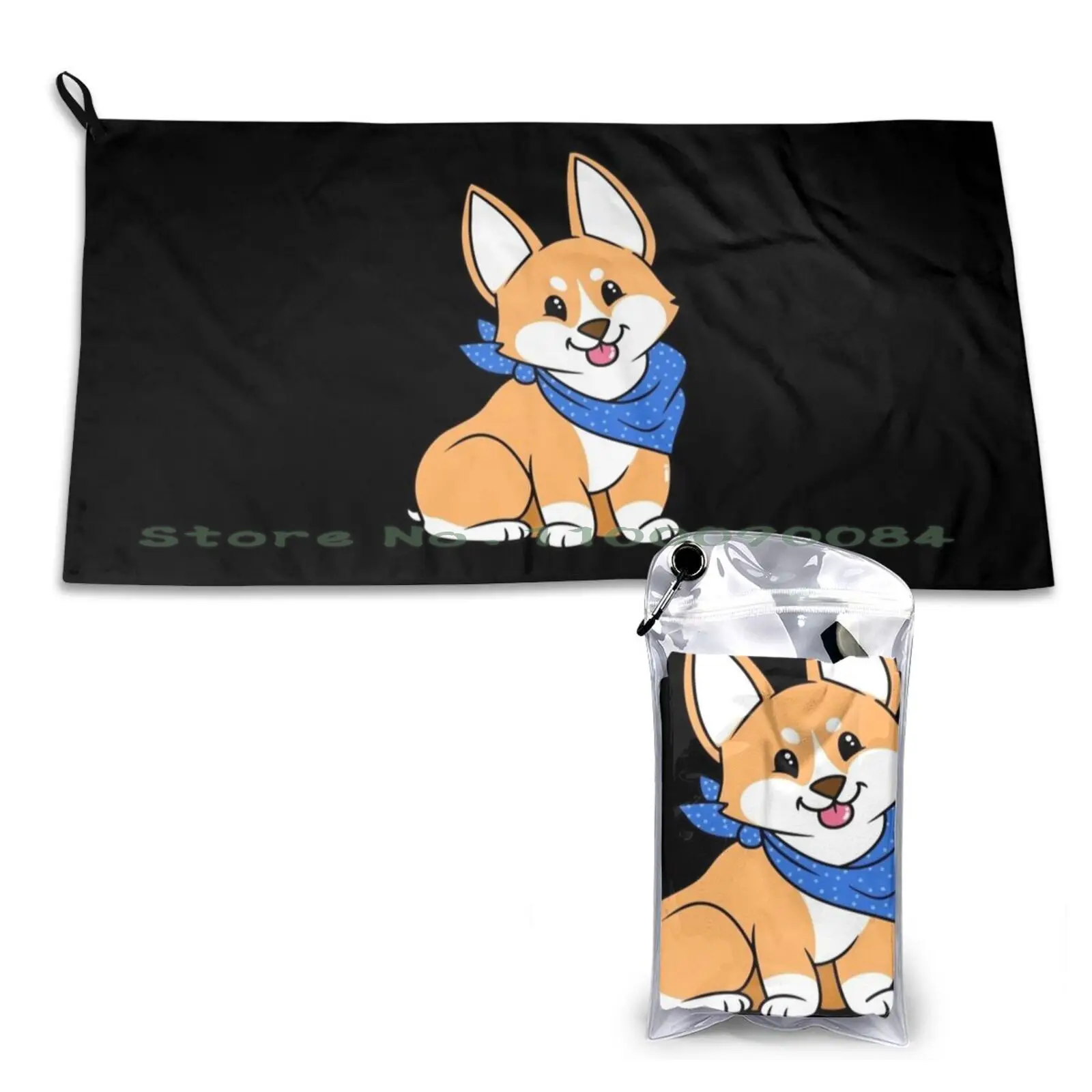 Corgi Dog Quick Dry Towel Gym Sports Bath Portable Van Life Sprinter Westfalia Promaster Transit Camping Vanlife Vacation Road