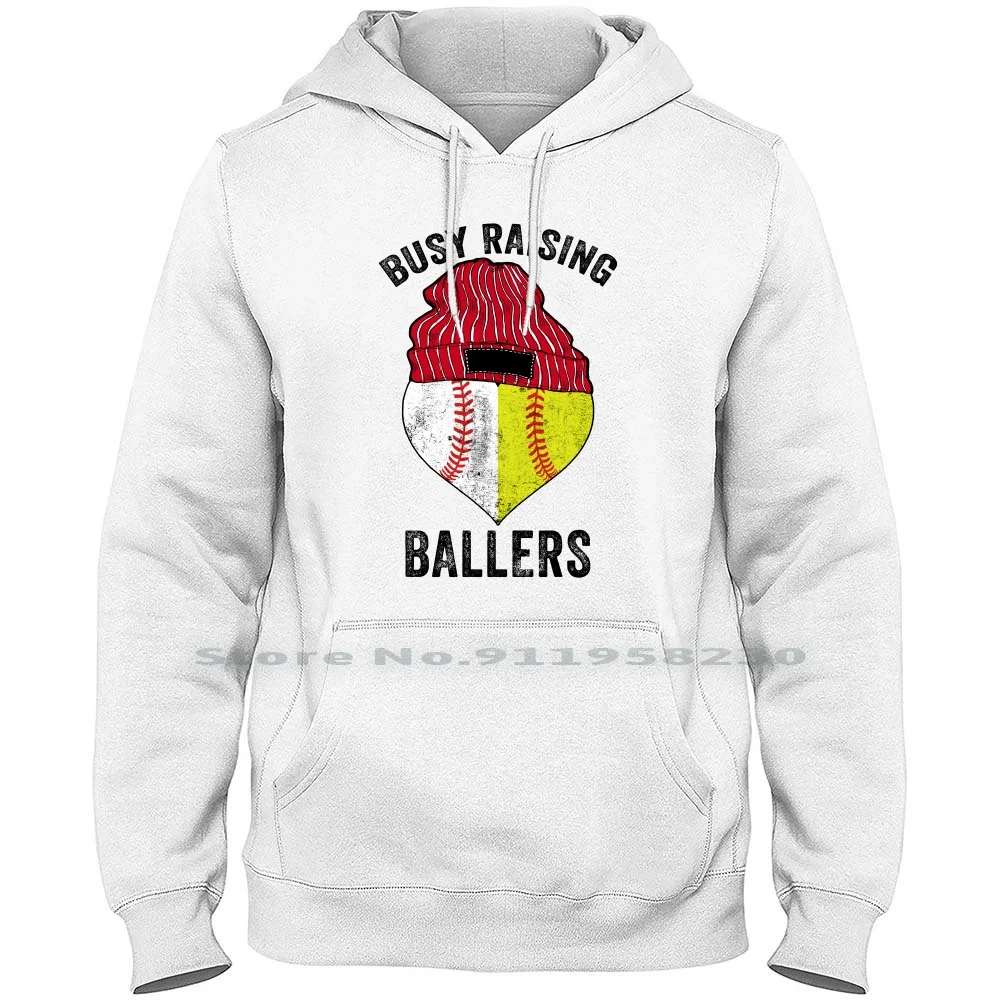 Busy Raising Ballers For Light Hoodie Sweater Cotton Baseball Softball Ballers Sports Baller Mother Sport Light Sing Busy Port