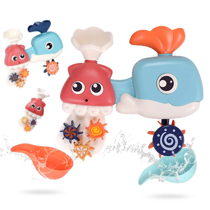 Baby Bath Toys Bathroom Play Water Spraying Tool Cartoon Whale Octopus Shower Bath Toy Play Water Bathroom Bath Kid Baby Toys