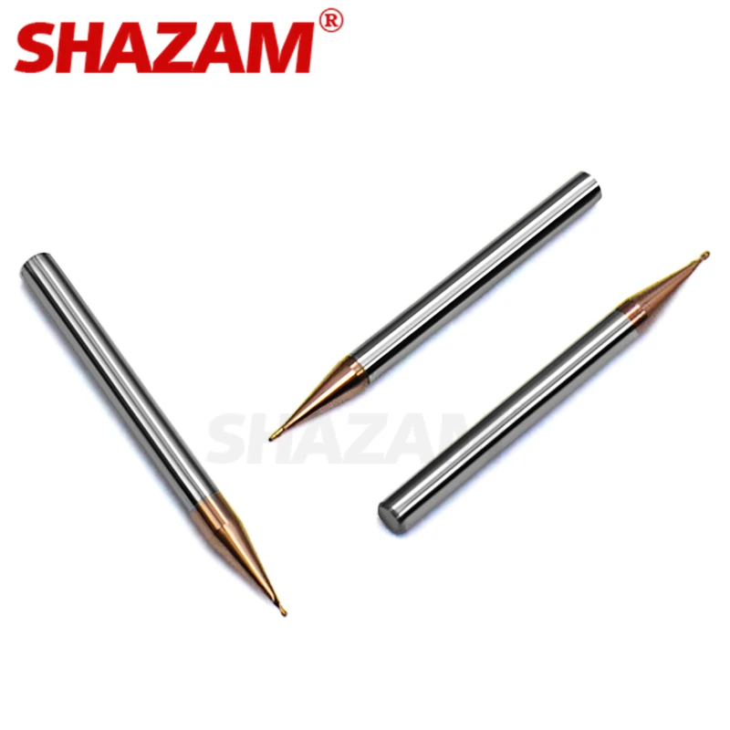 Tungsten Coated Steel Milling Cutter Small Diameter Ball Nose End Mills Alloy SHAZAM Carbide Machining Cutting Tools For Metal