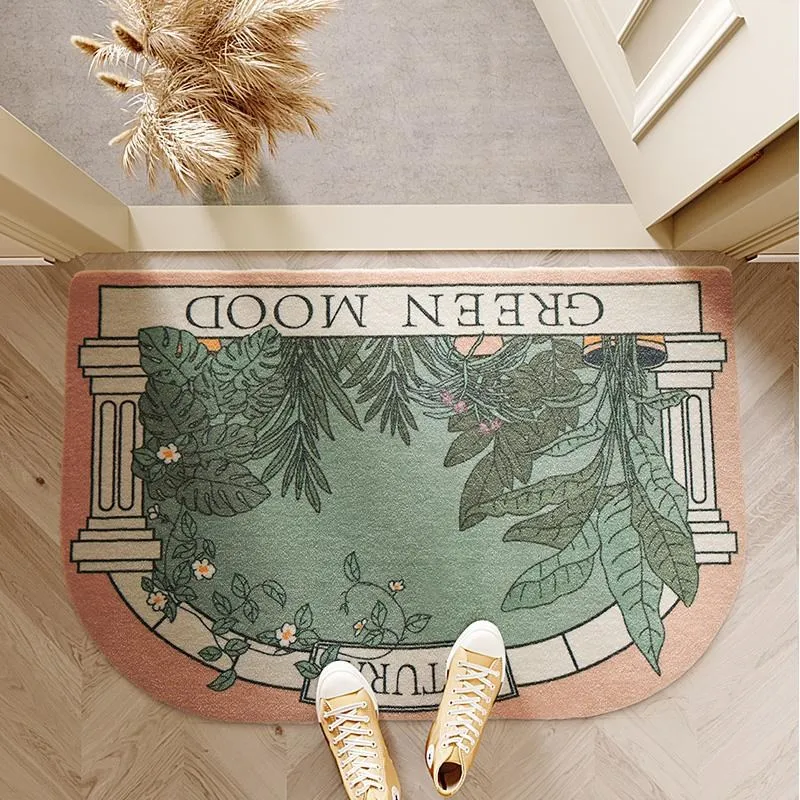 

Nordic Style PVC Door Mat, Semicircle Shape, Silk Loop, Kitchen Mat, Non-slip Hallway, Porch Carpet, Livingroom Rug, Easy Clean