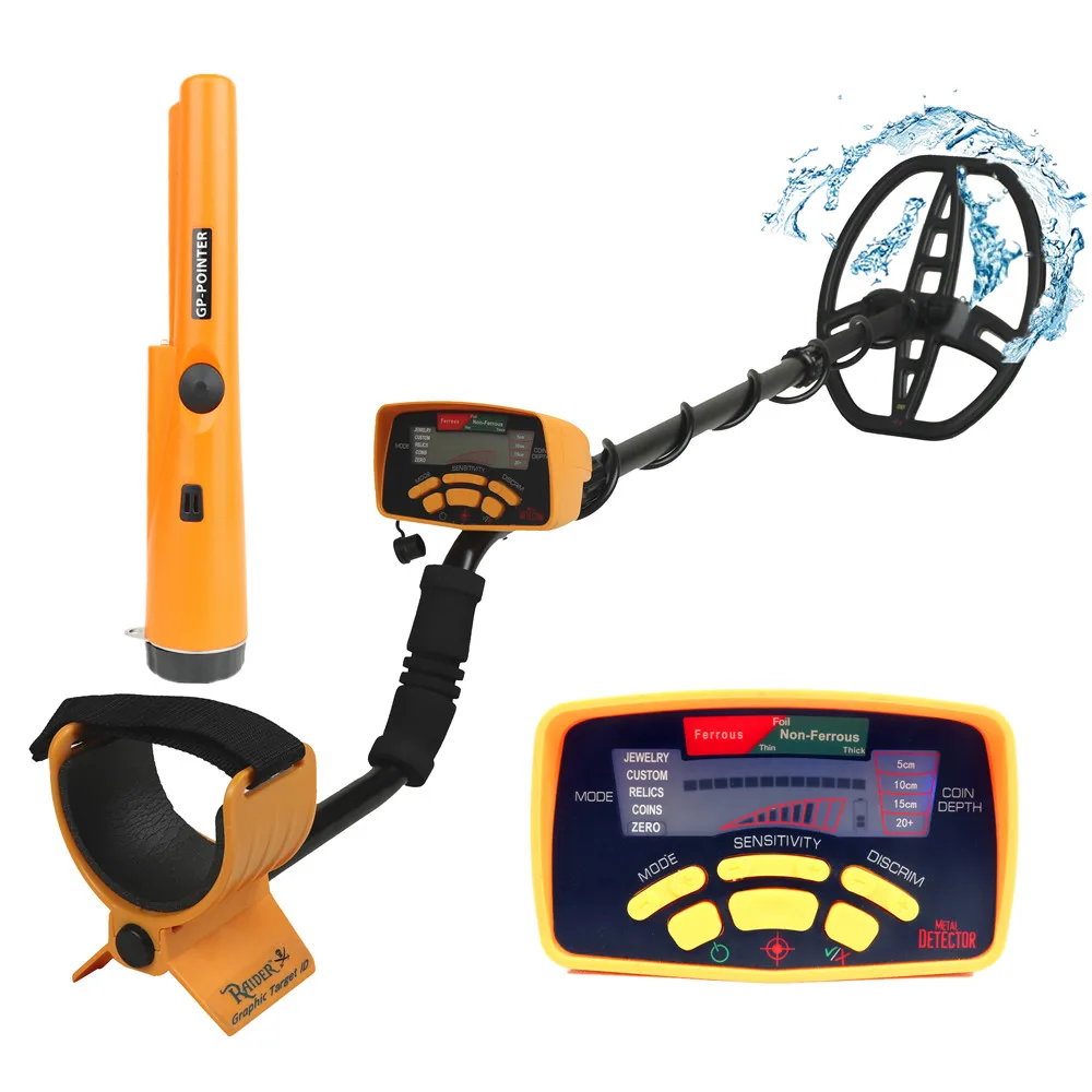 

Professional Underground Metal Detector For Gold MD-6350 LCD Screen Pinpoint Waterproof Coil Treasure Hunter Five Detection Mode