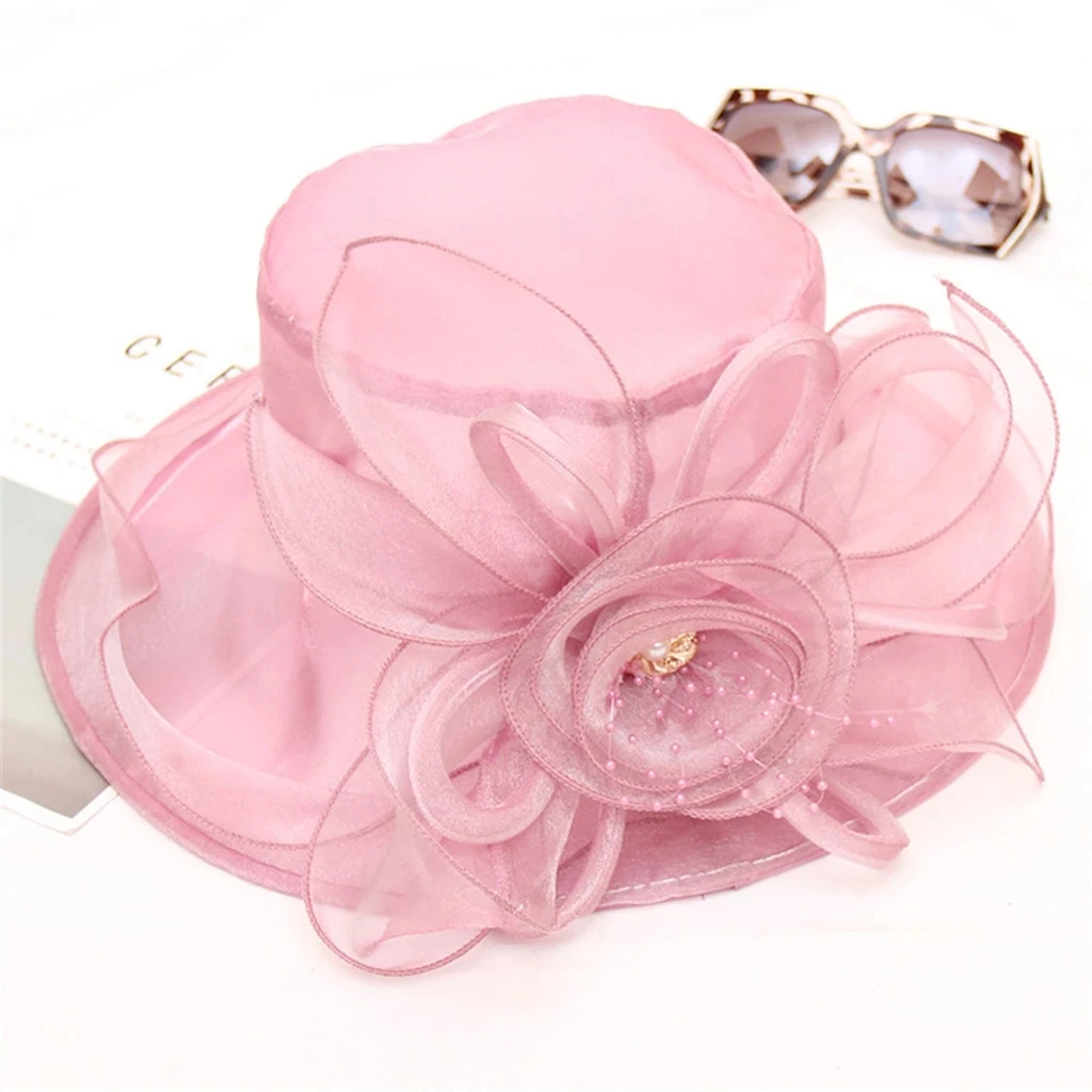 Pink Wedding Hat Church Kentucky Daily Cap Fascinator Bridal Tea Party Brides Hats Ladies Vintage Womens Hat 2021