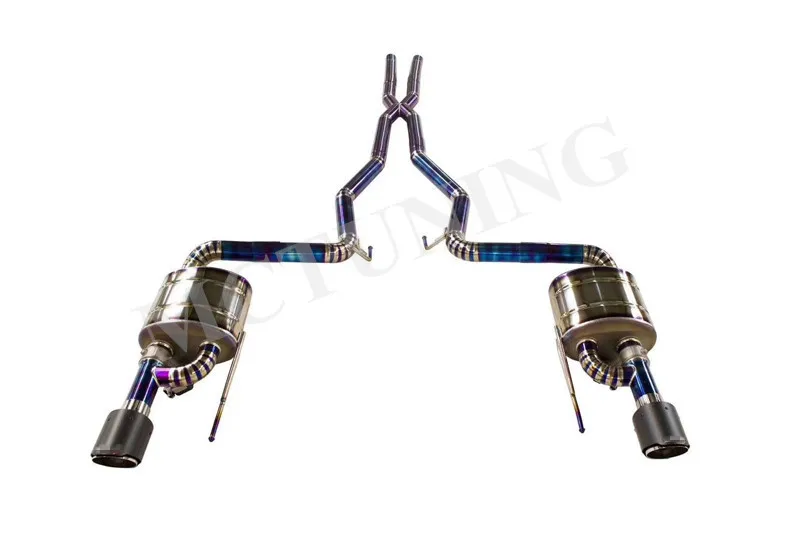 Car Exhaust Muffler Catback Titanium For Mustang 5.0 T All 304 Stainless Steel Valvetronic Catback Exhaust System