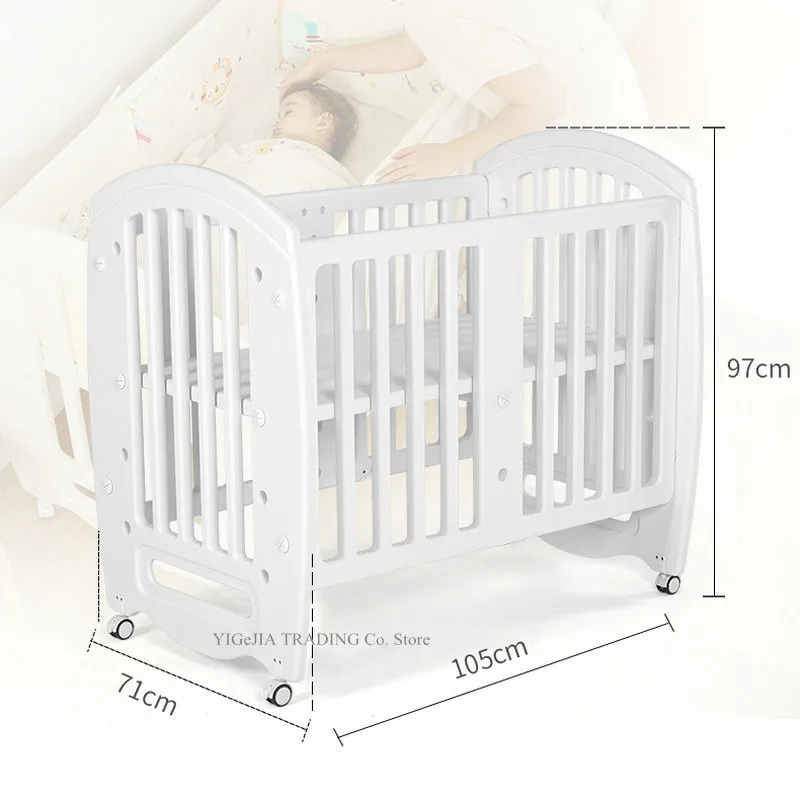 PE Material Infant Crib, Mosquito Net Included, Multifunctional ALL-IN-ONE Game Bed For Kids From Newborn To 3ages