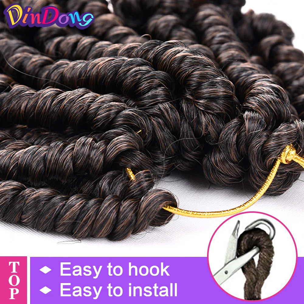 DinDong Kurze Leidenschaft Twist Zöpfe 6-8 zoll Synthetische Häkeln Braid Schwarz Braun Flechten Flauschigen Frühling Twist Haar Verlängerung – Detail 4