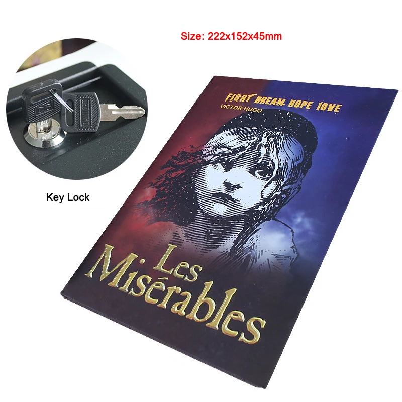 Security Book Safes Key Lock Hidden Secret Storage Box Steel Classic Book Style Combination Lock Safety Box Piggy Bank Kid Gift