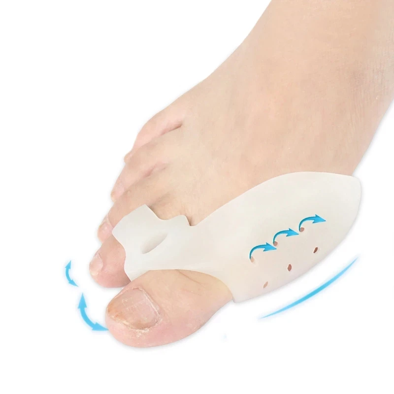 

New 1pair Daily Use Biological Silicone Big Toe Hallux Valgus Corrector Bunions Treatment Appliance Toe Separator Feet Care