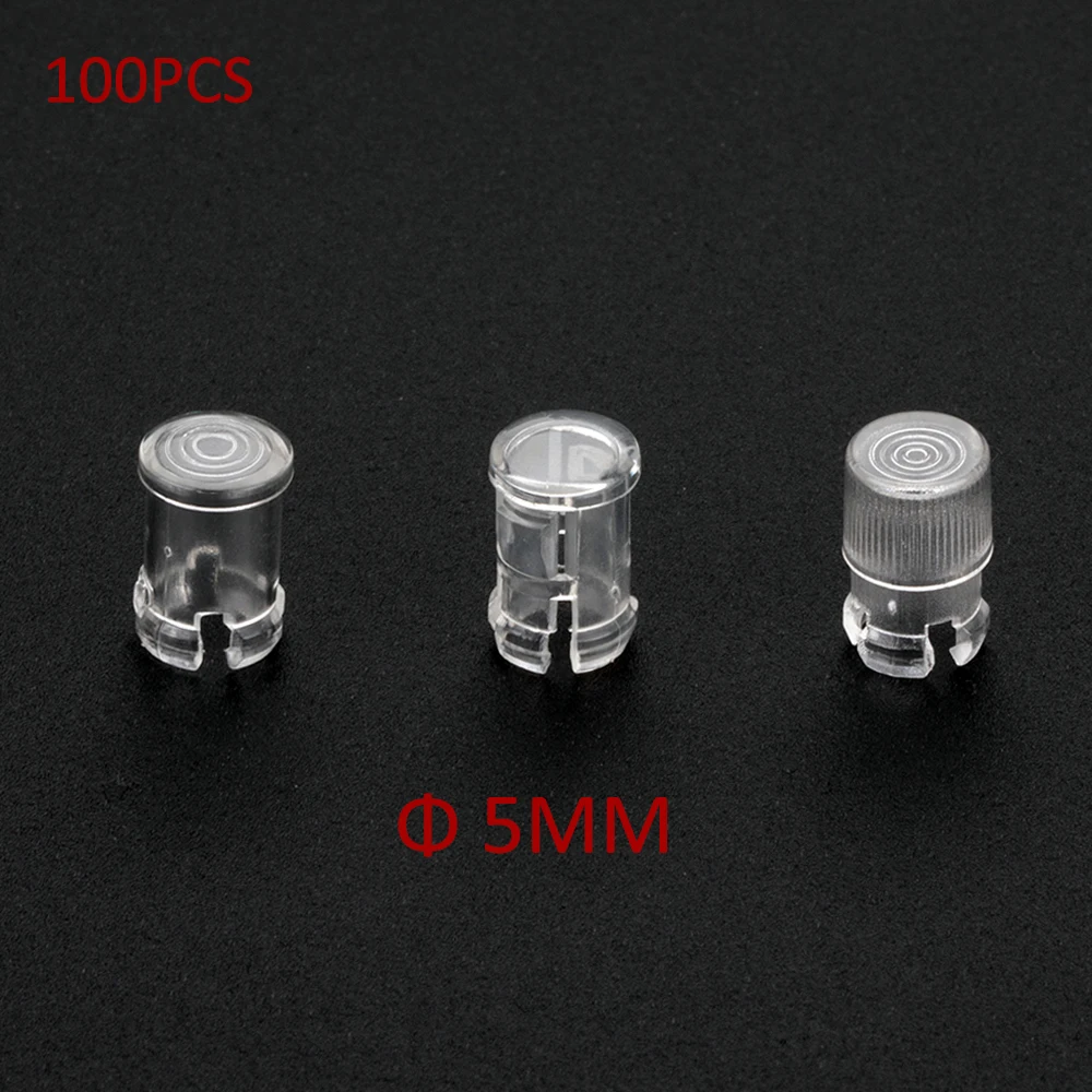 100PCS 5MM LED Base Clear Plastic LED Holder Lamp Light Guide Protective Cover