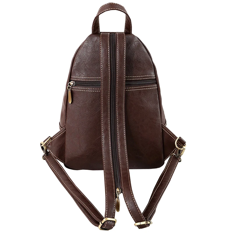 Multifunction Vintage Soft Artificial Leather Mini Backpack Purse Women Female Small Shoulder Bag Lady Daily Travel Chest Bags