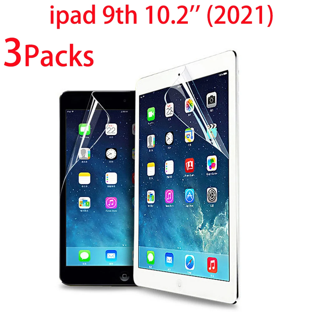 Мягкая ПЭТ-пленка для Apple iPad 10,2 2021 9 поколения, 3 упаковки, защитная пленка для экрана A2603 A2604, мягкая пленка для планшета