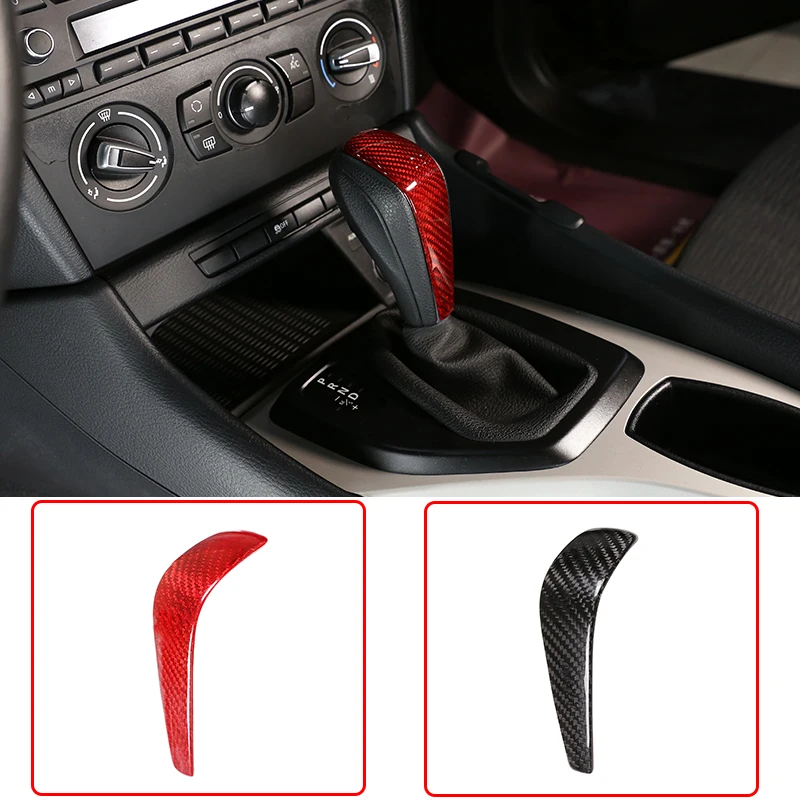 

For BMW 1 3 Series X1 E48 E64 E65 E85 E86 E83 E53 E81 E82 E87 E90 E91 E92 E93 Real Carbon Fiber Car Gear Shift Head Cover Trim