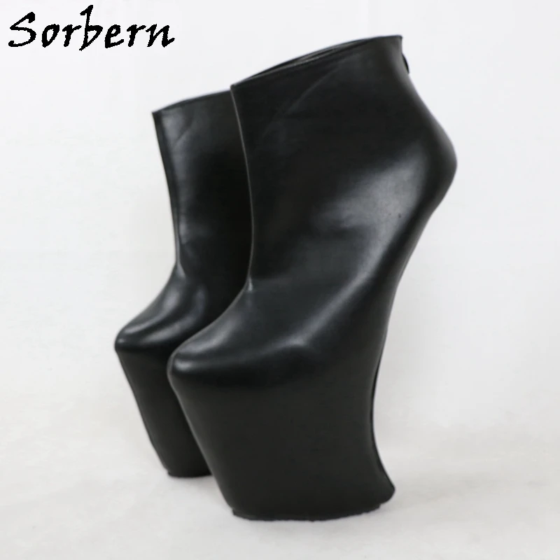 Sorbern Heelless platformy buty Lady Gaga Cosplay buty kostki wysokie Plus rozmiar Feminino gotyckie buty dla kobiet obcasy niestandardowy kolor