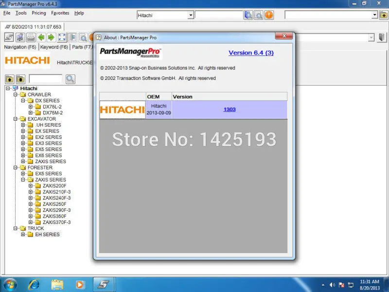 

Hitachi PartsManager Pro 2016