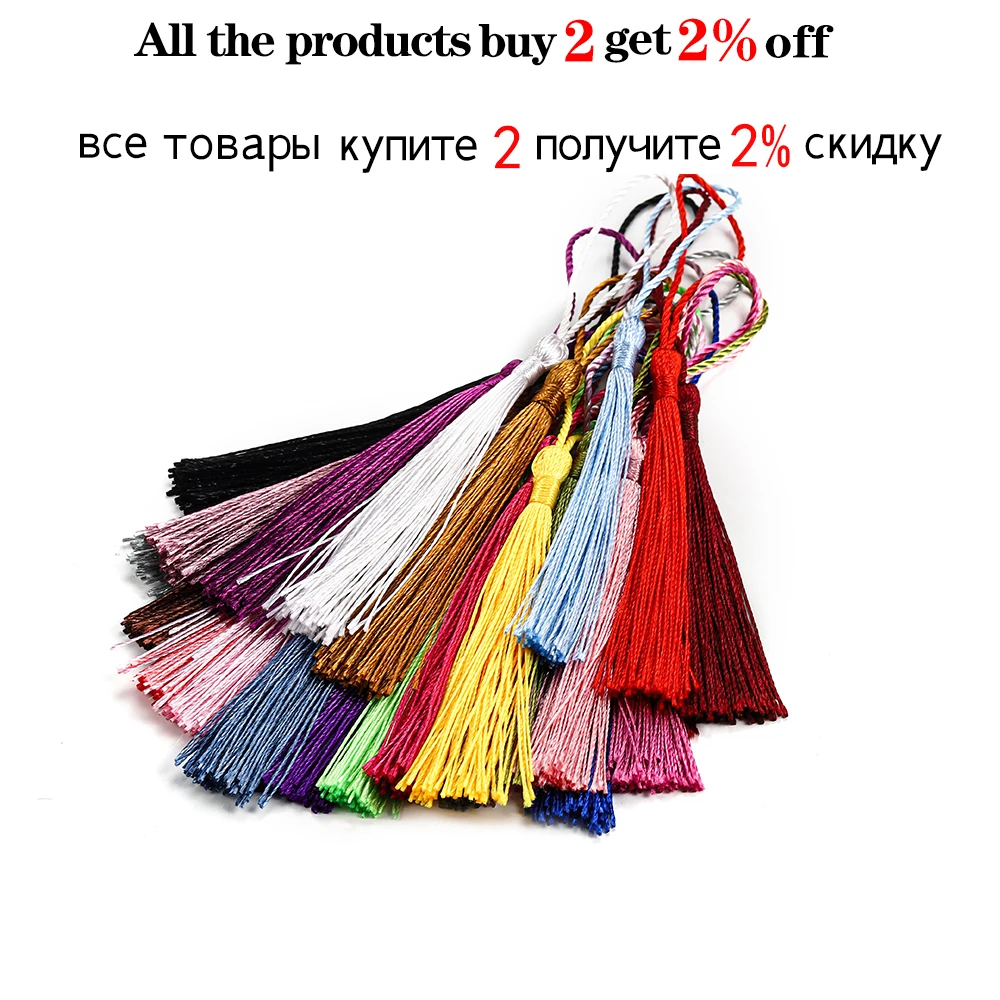 30pcs/lot 70mm Hanging Rope Silk Tassel Fringe Key Chain Pendant For DIY Earrings Necklaces Jewelry Making Accessories Supplies