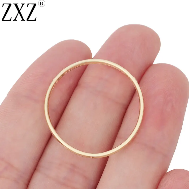 

ZXZ 10pcs Gold Tone Open Hollow Round Circle Connector Charms Pendants for Earring Necklace Bracelet Jewelry Making Accessories