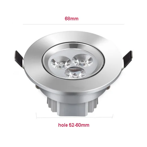 Diodo emissor de luz downlight 3w ultra brilhante redondo rgb ac220v alumínio pode ser escurecido recesso para baixo ponto ceil casa luz decoração