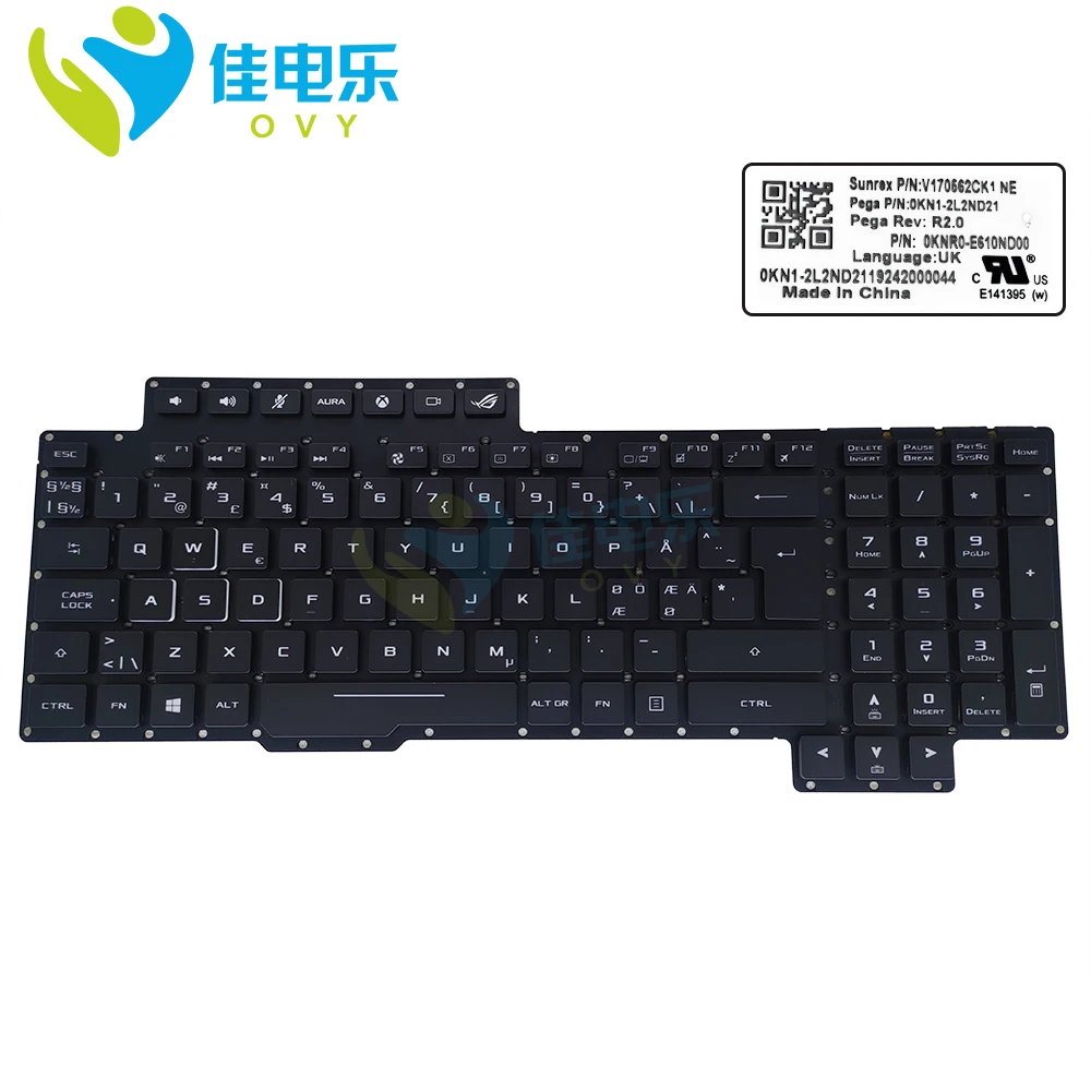 

RGB Backlight Czech Norway Arabic Keyboard For Asus ROG G703 G703GI G703GXR G703GX Color Colorful Backlit Notebook PC Parts New