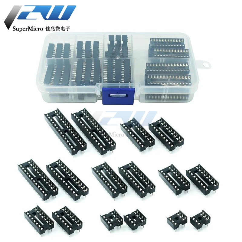 Picture 3: IC socket chip base microcontroller seat DIP-6/8/14/16/18/20/24/28 parts box 66P