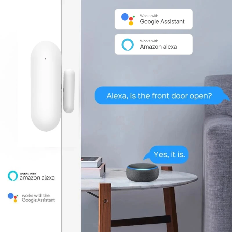 Tuya Smart Wifi Deur Sensor Deur Open/Gesloten Detectoren Compatibel Met Alexa Google Home Smar Tlife App Gratis Aangepaste logo