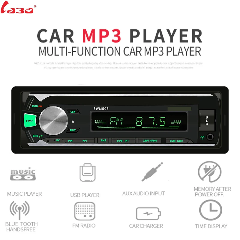 Radio con Bluetooth para coche, reproductor estéreo con AUX-IN para teléfono, MP3, FM/USB/1 Din/control remoto, Audio de 12V, novedad de 2019