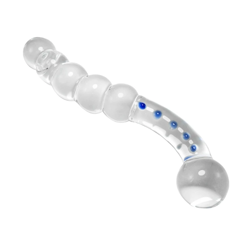 Crystal Glass Vagina Massager Dual Head Huge Dildo Anal Ass Plug Gspot Stimulation Sex Toy for Couples Masturbator