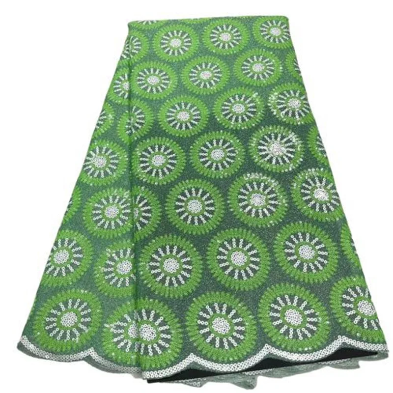 

Nigerian Bright wire Lace Fabrics Green High Quality Lace African Lace Fabric With Sequins French Lace Fabric For Dress Sewing
