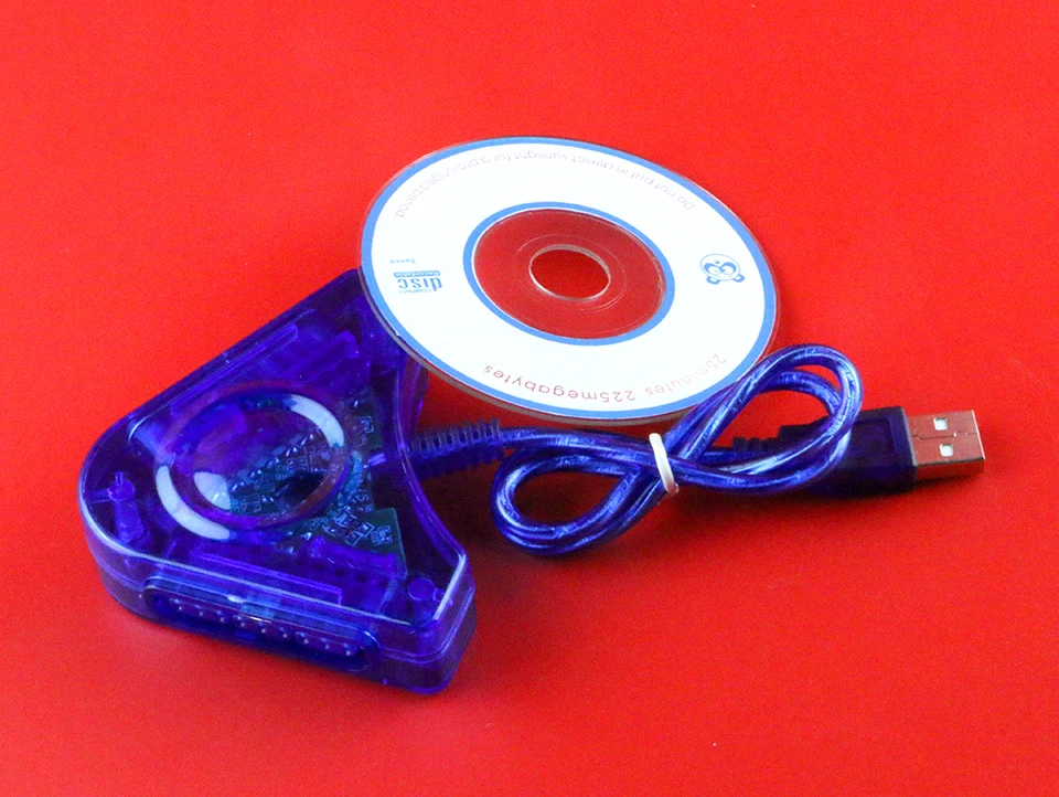 1 قطعة Joypad لعبة USB المزدوج لاعب تحويل محول كابل ل PS2 المزدوج بلاي ستيشن 2 قطعة USB لعبة تحكم CD سائق