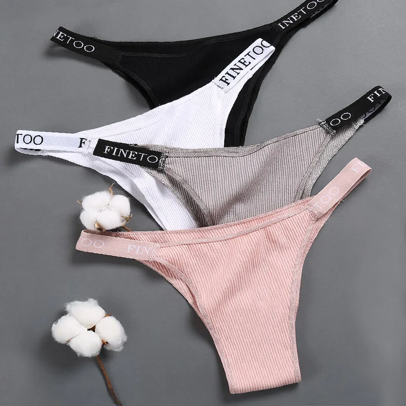 Sexy Lingerie Women Cotton Panties Finetoo Letter Low Waist Female Briefs Underwear Comfortable Underpants Women Intimates M-XL