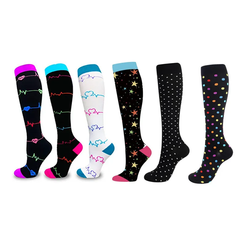 

2Pairs/Pack Compression Socks Sports Socks 30mmHg Knee High Edema Diabetes Varicose Veins Running Men Women Marathon Stocking