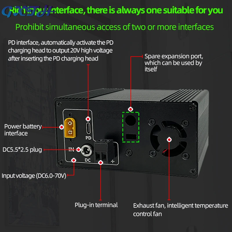 Liga de alumínio Power Shell, DIY Kit Adequado para XYH3606, Entrada Multi-Interface, PD Tensão Decoy, Universal Shell