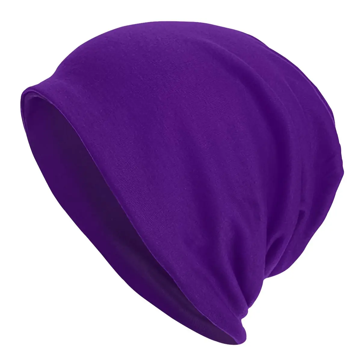 Just Purple Solid Color Bonnet Hat Hip Hop Street Skullies Beanies Hat for Men Women Knitting Hats Summer Warm Unisex Cap