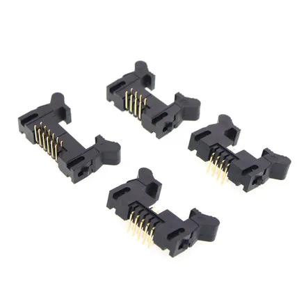 2.0mm Pitch Right angle  Socket Connector DC2 6/8/10/14/16/20/24/26/30/40/50/64P Buckle For Flat Ribbon Cable IDC Socket