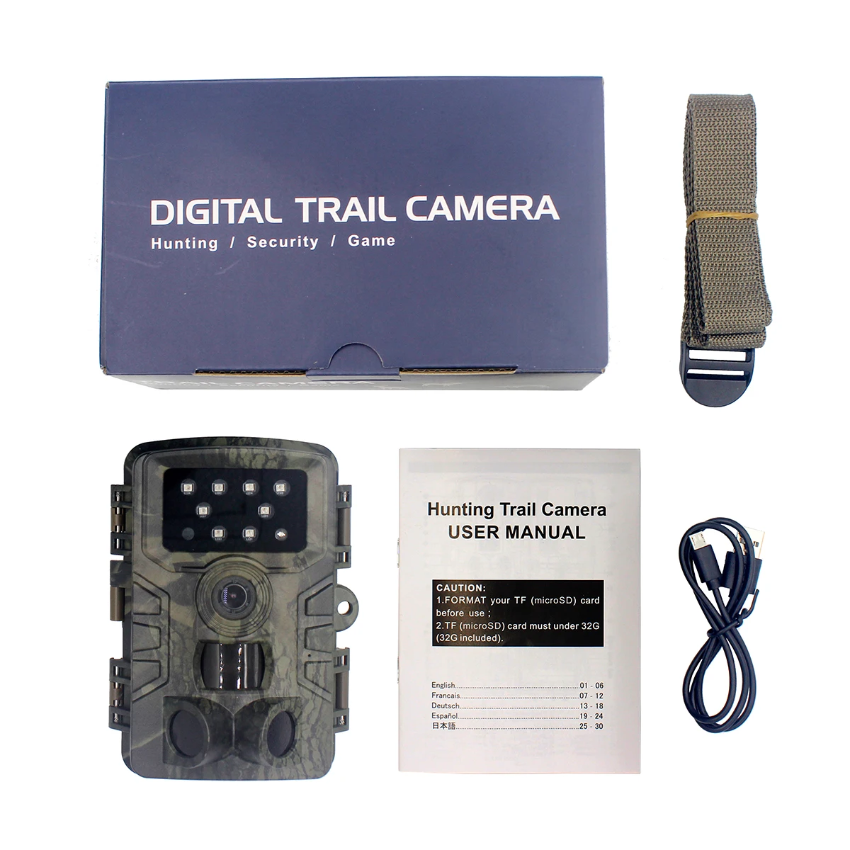 Trail Camera Wildlife Game Hunting Trail Camera Motion Activated Security Camera IP66 Night Vision Scouting Camera