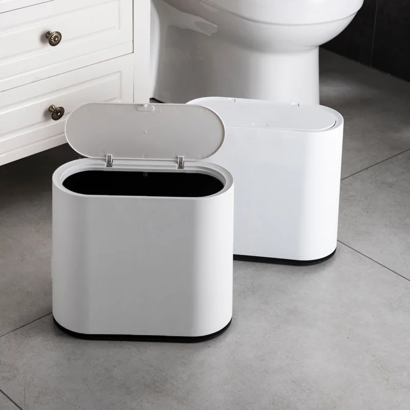 

Press-Type Trash Bag Holder, Garbage Bin for Toilet, Waterproof Narrow Seam, Kitchen Waste Bins, Household Bathroom