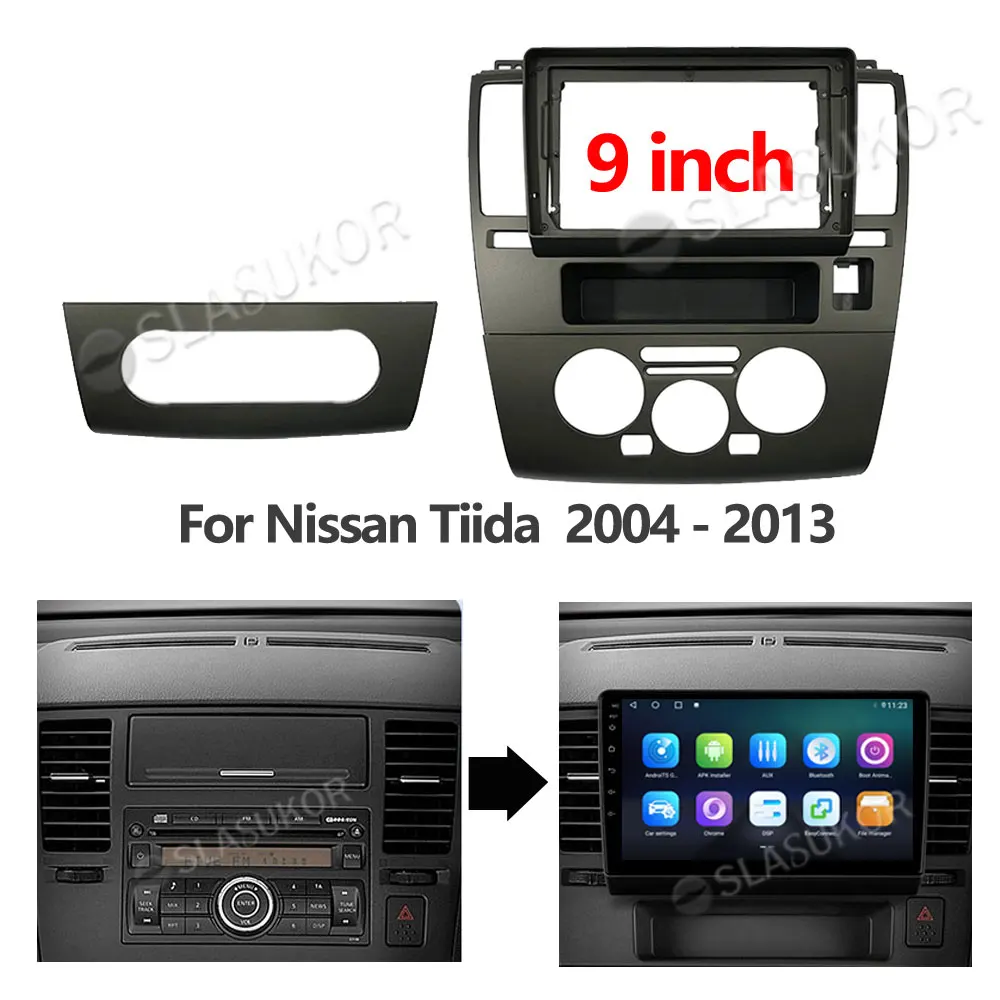 

For Nissan Tiida 2004 2005 2006 - 2013 Frame Fascias Car DVD Player Dashboard Adaptor Refitting Facia Panel Canbus Cable 9 inch