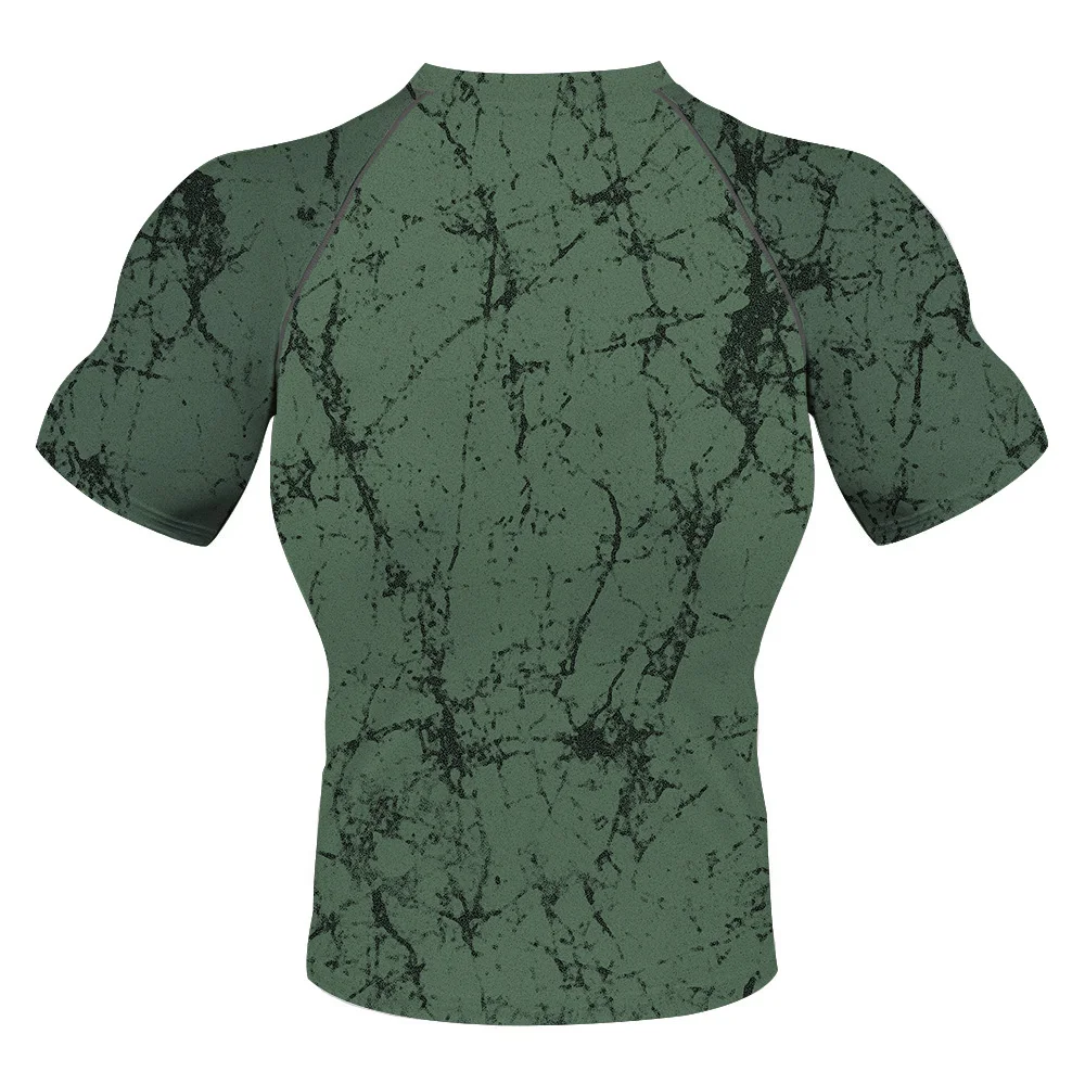 Mannen Groen Stretch Korte Mouw Training T-shirt