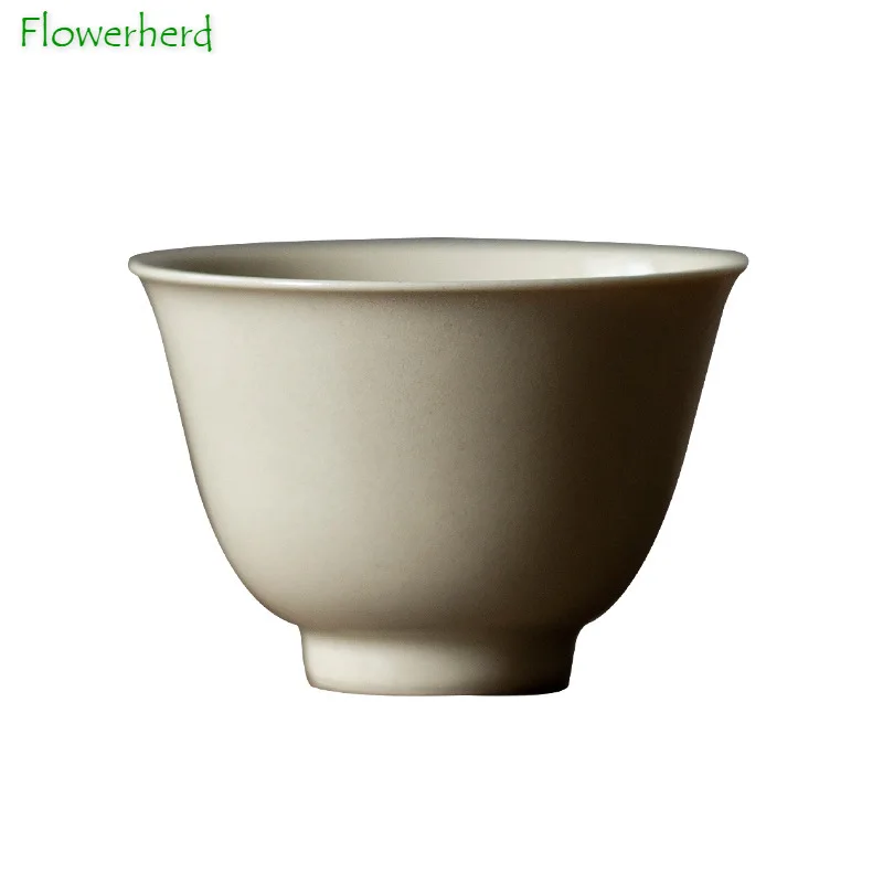 Japanese Style Plant Ash Ceramic Tea Cup Teaware Kung Fu Tea Set Cup Porcelain Teacup Creative Handmade Master Cup Home