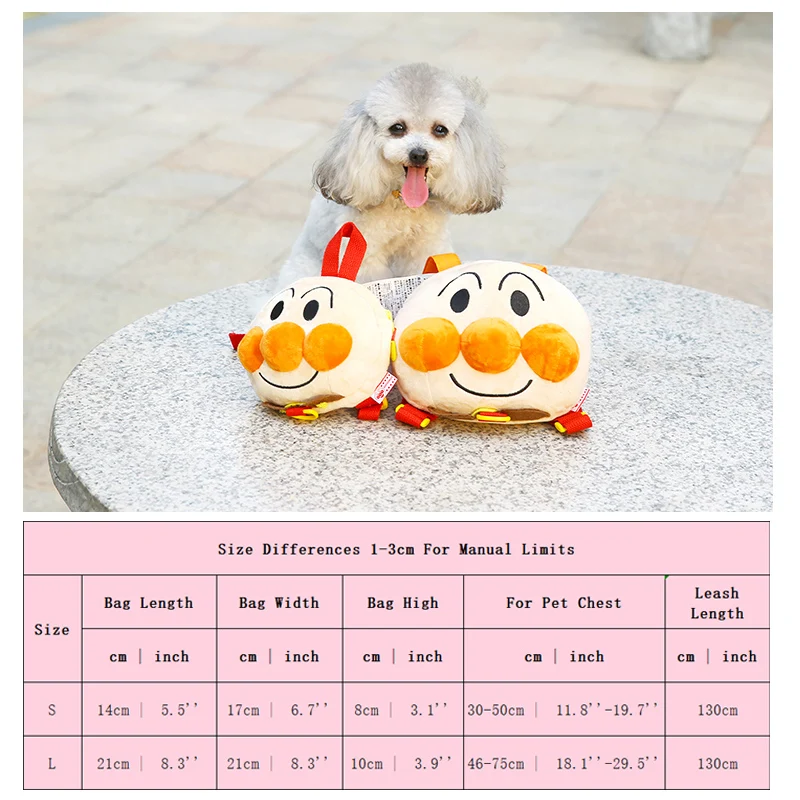 Cute Cartoon Dog Backpack Harness Outdoor School Bag Carrier Walking With Leash Set Travel Small Medium Animal Pet Collar Goods