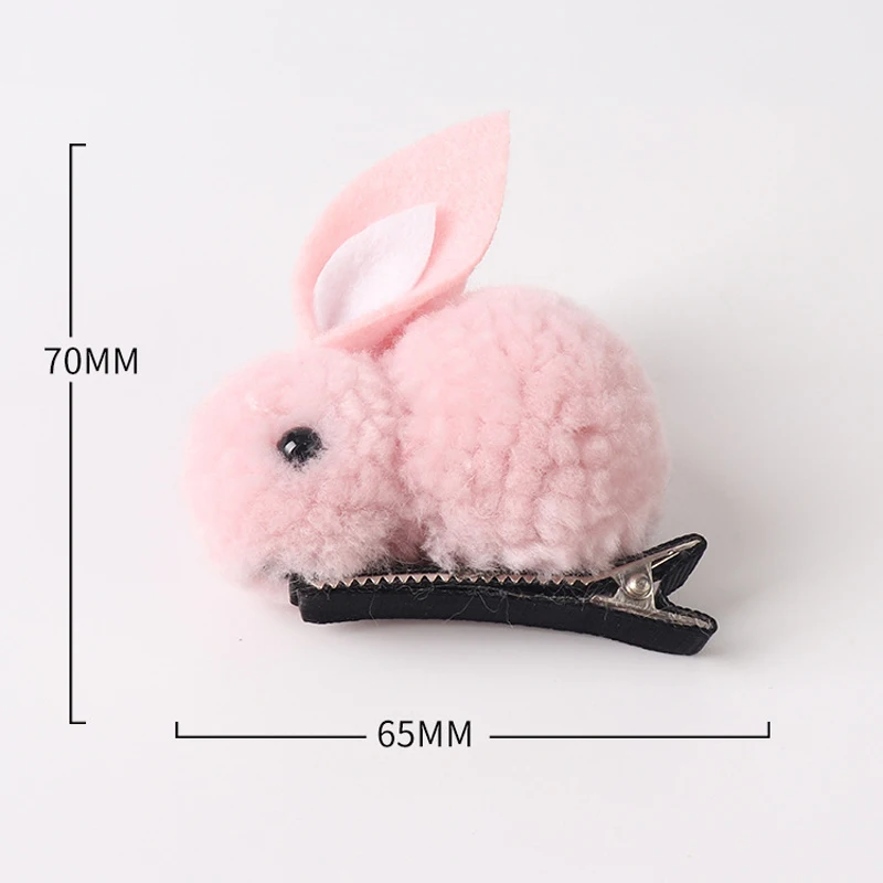 Cute Hair Ball Rabbit Hair Clip Children\'s Girl Animal Hairpins Korea Simple Hair Accessories Headwear Barrette Stick Hairpin