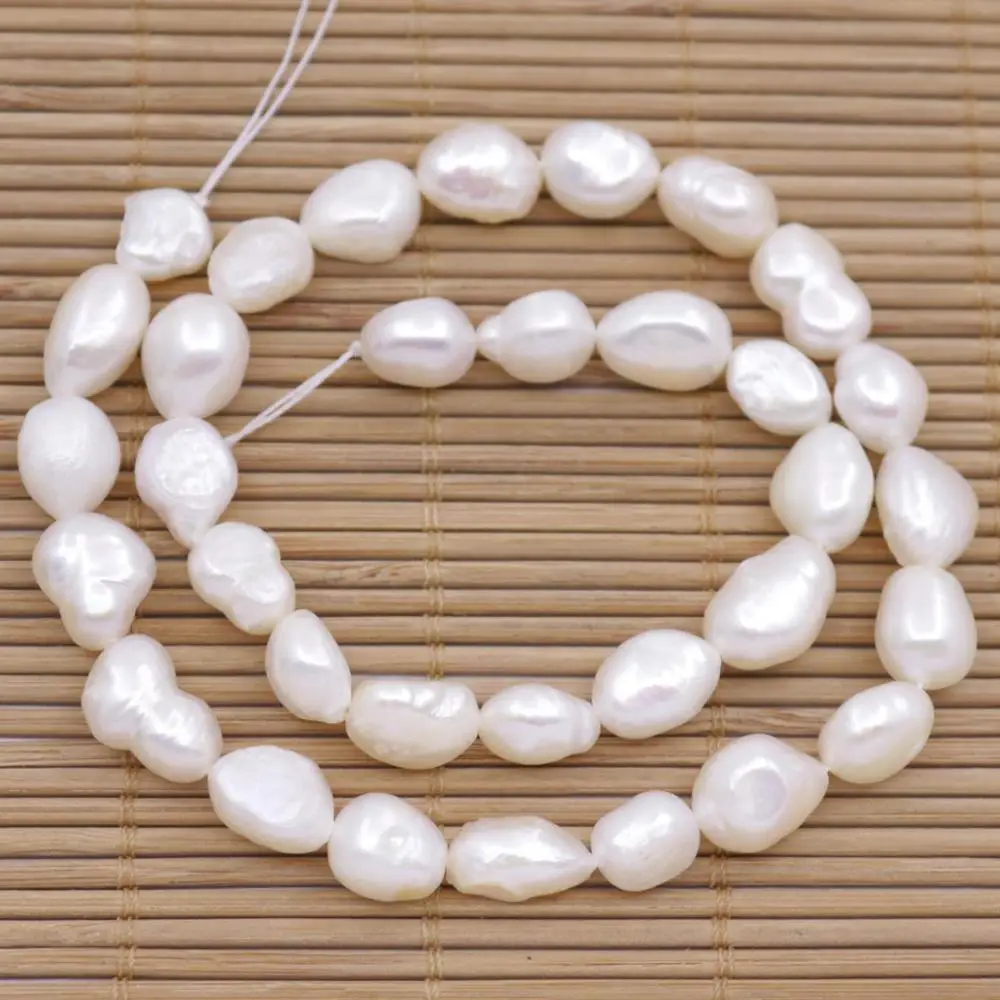 Natural White Freeform Pearl Loose Beads Strand 14-15
