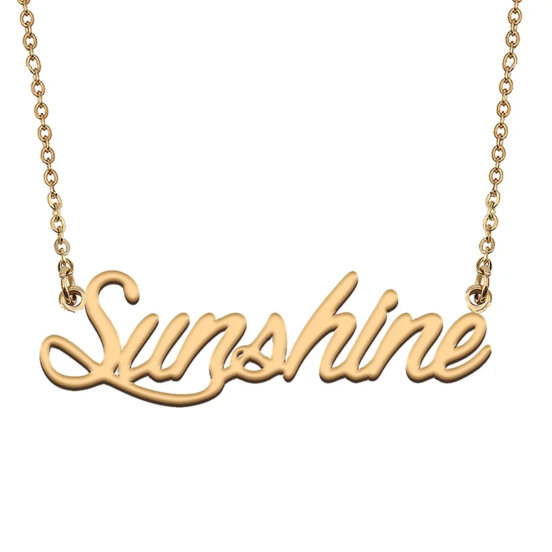 Sunshine Custom Name Necklace Customized Pendant Choker Personalized Jewelry Gift for Women Girls Friend Christmas Present