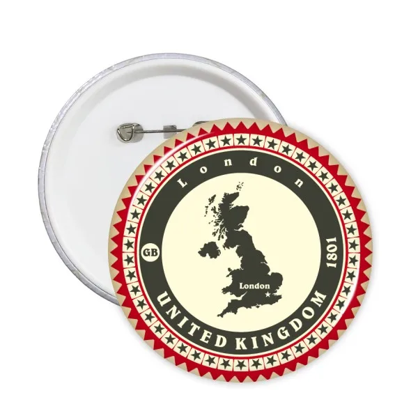 

London UK United Kingdom Britain Country Map Round Pins Badge Button Clothing Decoration Gift 5pcs