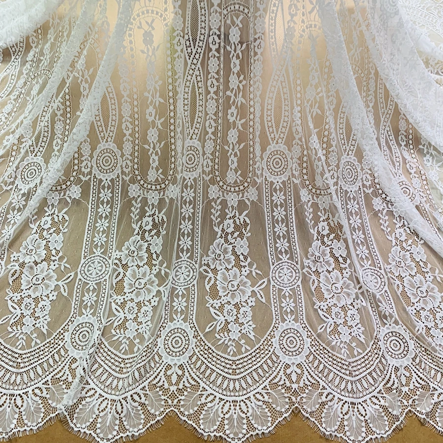 High Quality Custom Client Dress Lace Fabric Eyelash HOME DIY Lace for 3M Wide Curtains 2021