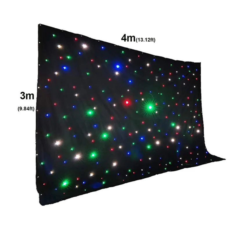 LED Backdrop 3mx4m Flame RGB LED Star Cloth DMX Controlled Party Stage Deco Backdrop Curtain