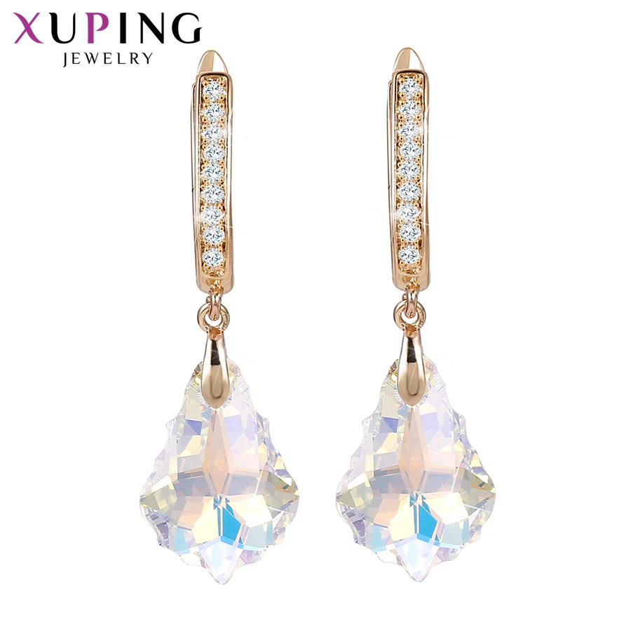 Xuping Schmuck Modeartikel Frauen Kristall Tropfen Ohrring mit Goldfarbe a00605962