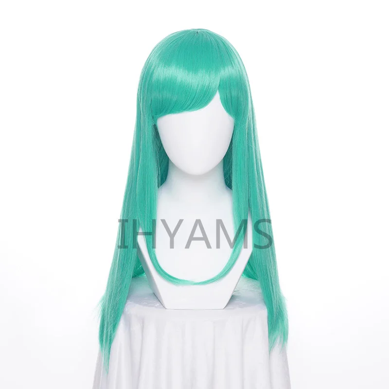 Peluca de Cosplay Bulma/Buruma, pelo sintético rizado verde de 65cm, pelucas para fiesta de disfraces de Halloween + gorro de peluca gratis