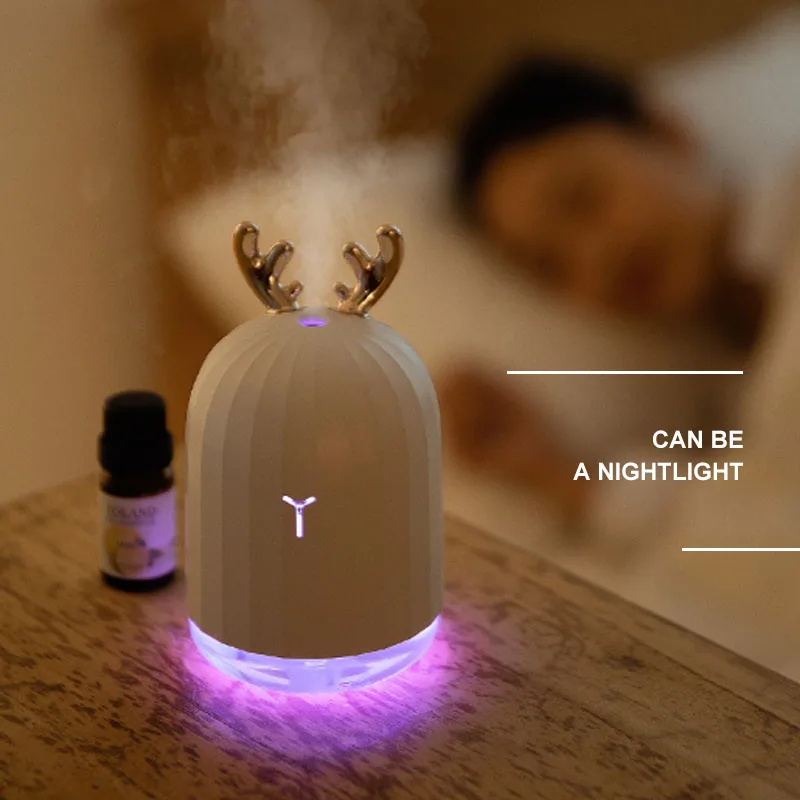 220ML Ultrasonic Air Humidifier Aroma Essential Oil Diffuser for Home Car USB Fogger Mist Maker with LED Night Lamp For Bedroom